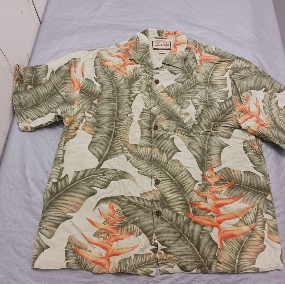 Tropical Leaf Print Men's Shirt